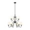 Z-Lite Gianna Chandelier, 9-Light, 32 In.W x 27.5 In.H, Matte Black/White 7509-9-32MB - alternate 2